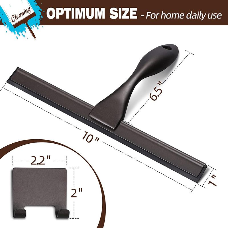 Silver Stainless Steel Glass Squeegee for Car Windshield & Countertop – 10 inch Hydrophobic Window Cleaner & Squeegee Blade with Adhesive Holder Hook - Image 5