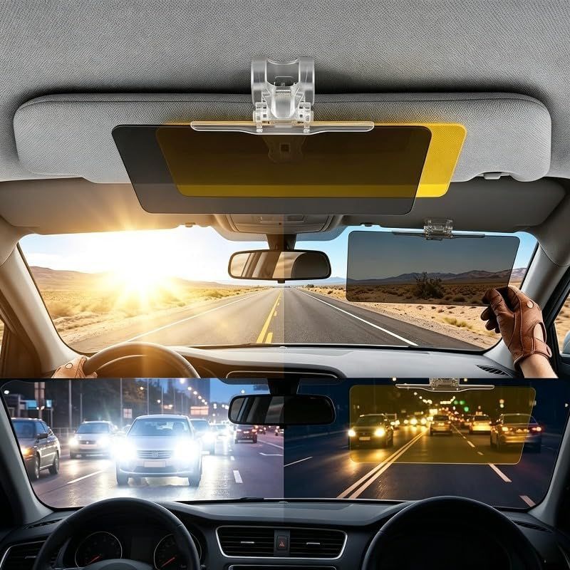 2-in-1 Car Anti-Glare Visor Extender – Day & Night Driving HD Goggles and Shield for Sun Blinding High Beams Fog & Snow Reflection Protection - Image 3