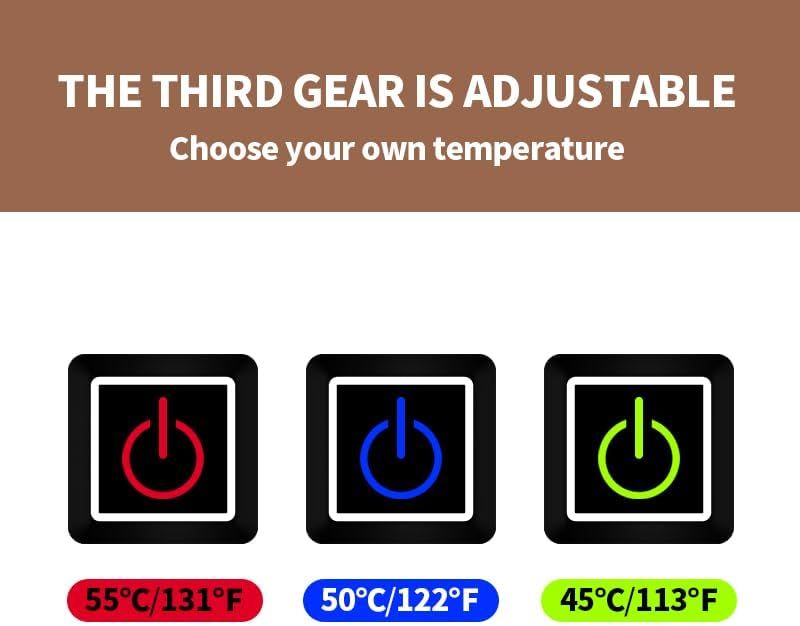 1 Pairs Wireless Electric 3 Levels Heated Fingerless Gloves  with Windproof Waterproof PU Leather, USB-C Rechargeable Outdoor Activities Hand Warmer for Men Women Riding Home Office - Image 4