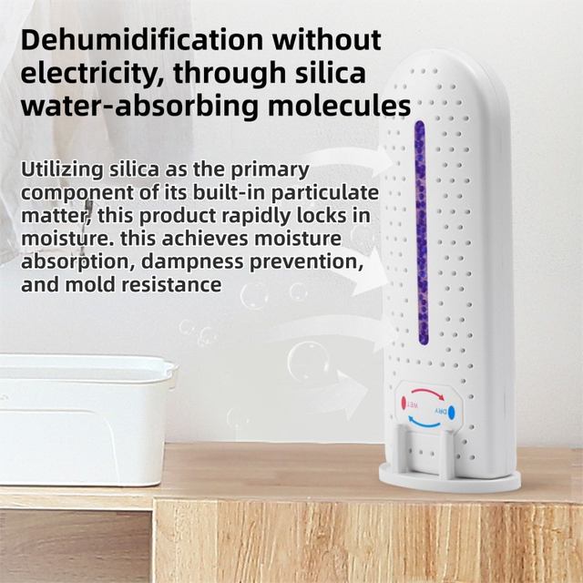 Mini Renewable Dehumidifier Device for Cupboard Drawer Basement – Wireless Rechargeable Silica Gel Wardrobe Moisture Absorber & Anti-Mould Dessicant Dryer Box - Image 2