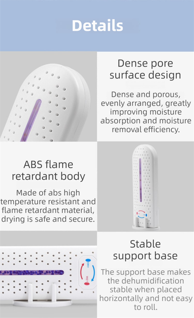 Mini Renewable Dehumidifier Device for Cupboard Drawer Basement – Wireless Rechargeable Silica Gel Wardrobe Moisture Absorber & Anti-Mould Dessicant Dryer Box - Image 5