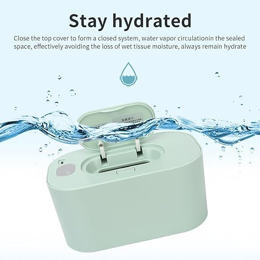 Green Portable USB Baby Wipe Warmer with LED Display and Top-Heating Moisture Protection – Intelligent Constant Temp Dispenser Case for Travel and Home - Image 6
