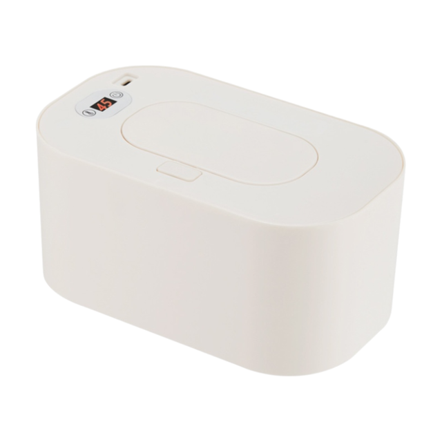 White Portable USB Baby Wipe Warmer with LED Display and Top-Heating Moisture Protection – Intelligent Constant Temp Dispenser Case for Travel and Home - Image 1