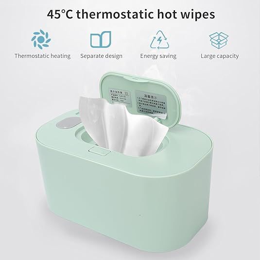 White Portable USB Baby Wipe Warmer with LED Display and Top-Heating Moisture Protection – Intelligent Constant Temp Dispenser Case for Travel and Home - Image 2