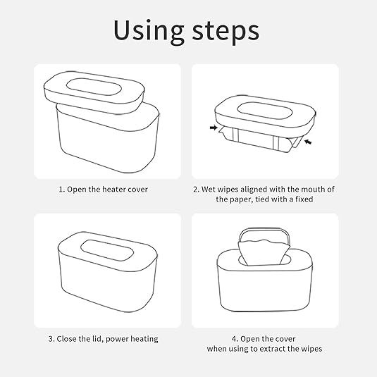 White Portable USB Baby Wipe Warmer with LED Display and Top-Heating Moisture Protection – Intelligent Constant Temp Dispenser Case for Travel and Home - Image 8