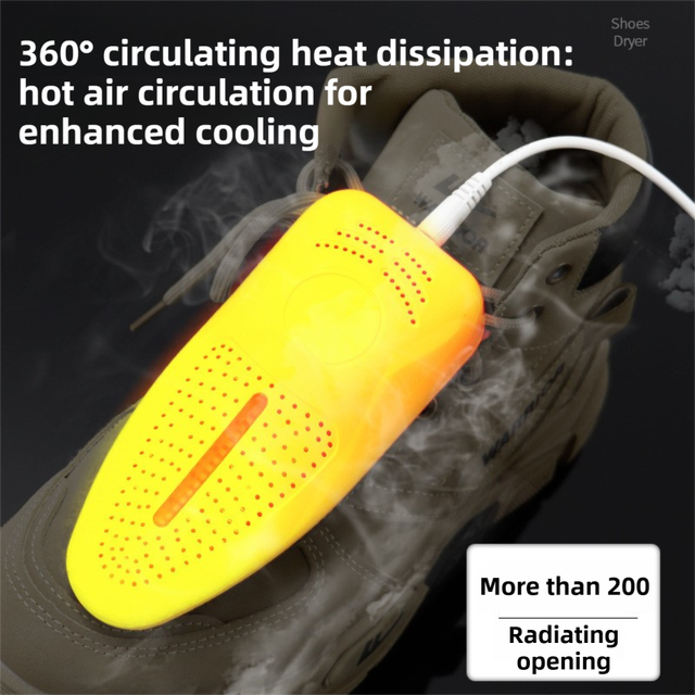 1 Pairs White Portable USB Shoe Dryer – Intelligent Constant Temp Boot Warmer Built-In Violet Light for Deodorising & 360° All-Round Cyclic Thermal Drying - Image 3