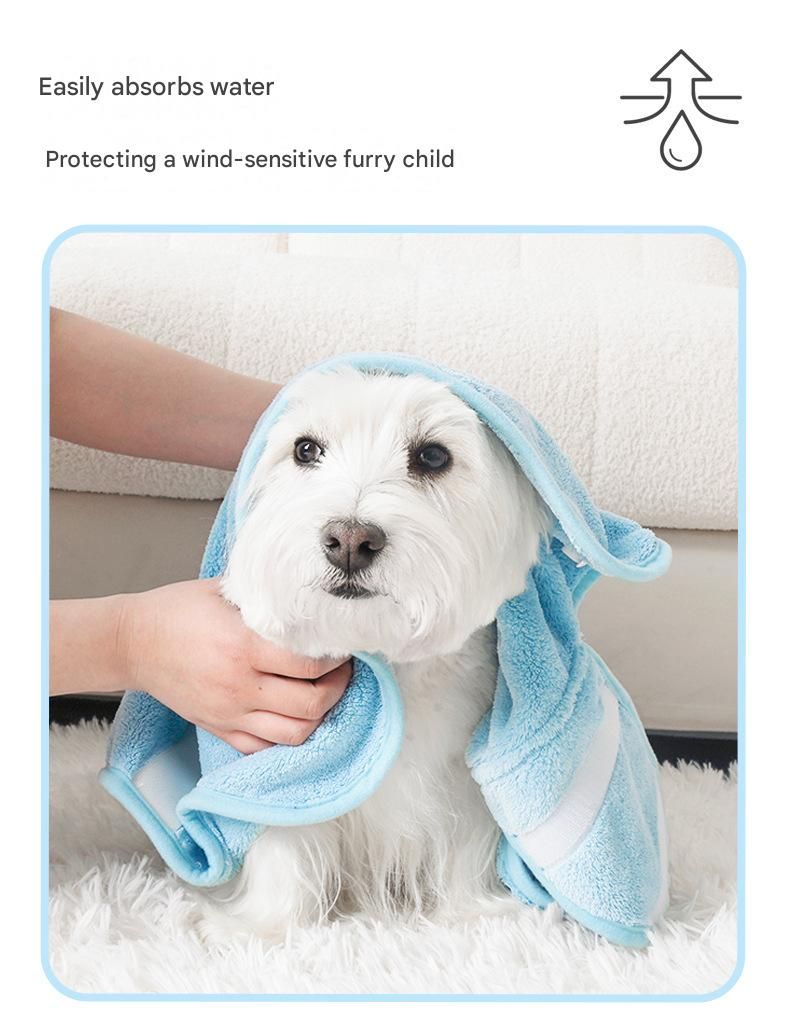 Pink XL size Pet Drying Robe with Hood - Quick Dry Coral Fleece Towel for Dogs and Cats, Super Absorbent Bathrobe with Cute Rabbit Ears, Adjustable Fit for All Sizes, Easy to Wear and Machine Washable - Image 5