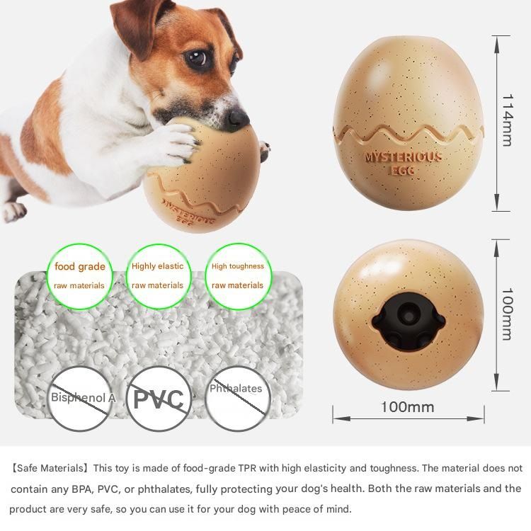 Brown Dinosaur Egg Shaped Dog Slow Feeder Toy - Durable TPR Interactive Treat Dispenser for Mental Stimulation and Anxiety Relief - Perfect for Medium to Large Dogs - Image 7
