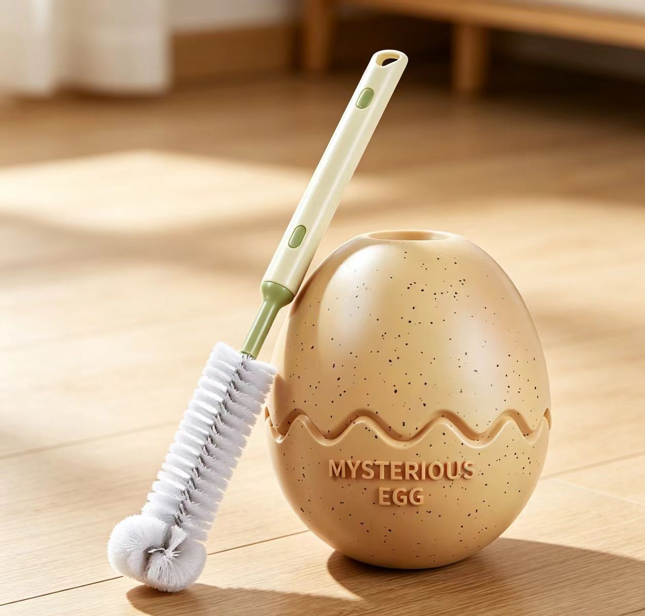 2-piece Brown Dinosaur Egg Dog Slow Feeder Toy Set with Cleaning Brush - TPR Interactive Treat Dispenser for Mental Stimulation, Anxiety Relief and Healthy Digestion - Includes Extendable Brush for Easy Cleaning - Image 1