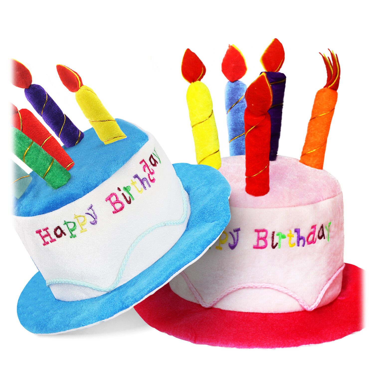 2-piece Pink Plush Birthday Cake Hat Set - Novelty Party Accessory with Matching Glasses, Fun Photo Prop for Adults and Kids - Image 5