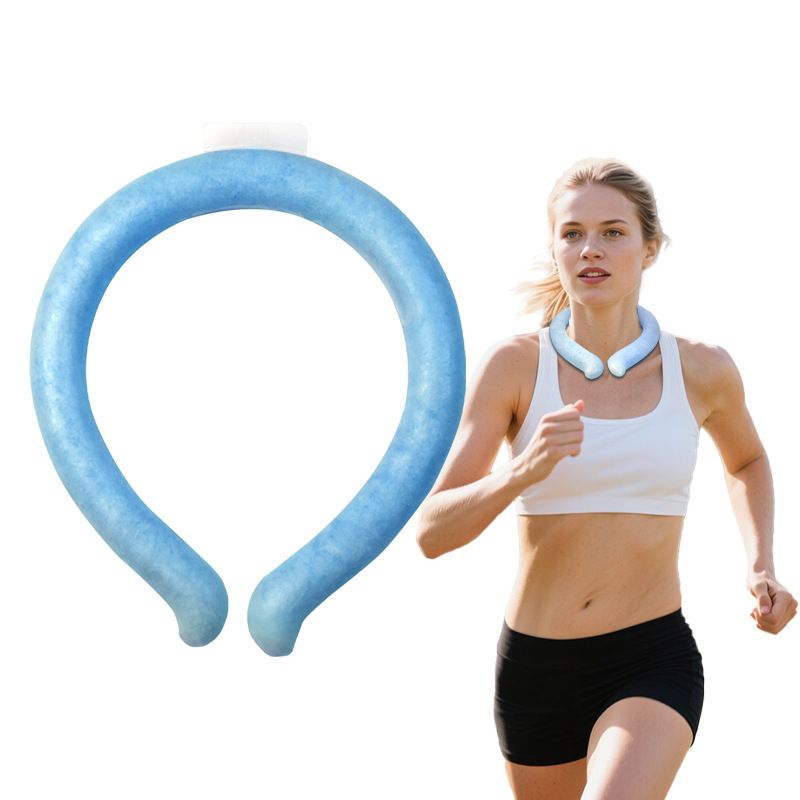 Blue PCM Neck Cooler Tube - Upgraded Phase Change Material Cooling Ring - Lightweight 135g, No Sweat, Long Lasting Relief for Sports, Office, and Outdoor Heat Stroke Prevention - Image 1