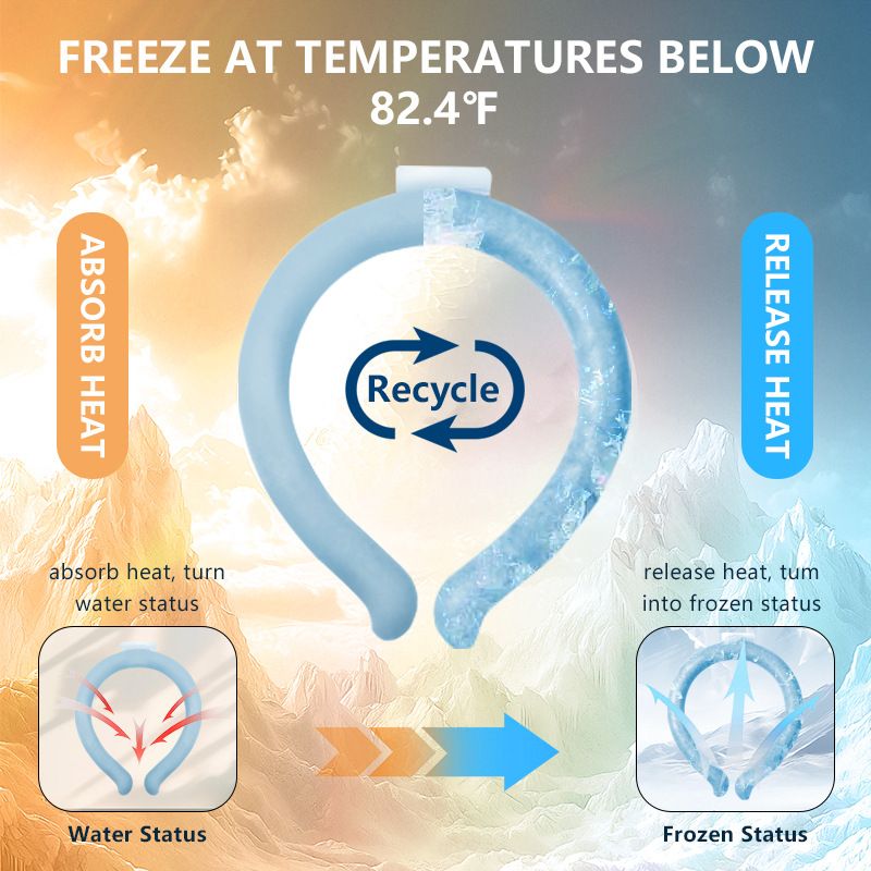 Blue PCM Neck Cooler Tube - Upgraded Phase Change Material Cooling Ring - Lightweight 135g, No Sweat, Long Lasting Relief for Sports, Office, and Outdoor Heat Stroke Prevention - Image 6
