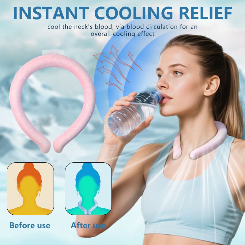 White PCM Neck Cooler Tube - Upgraded Phase Change Material Cooling Ring - Lightweight 135g, No Sweat, Long Lasting Relief for Sports, Office, and Outdoor Heat Stroke Prevention - Image 2