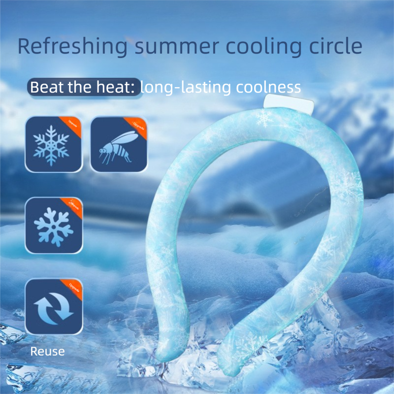 Gradient Blue Instant Cool PCM Neck Ring - 28°C Phase Change Material for Sweat-Free Relief - Ultra-Light 135g Comfort for Sports, Office, and Summer Travel - Image 7