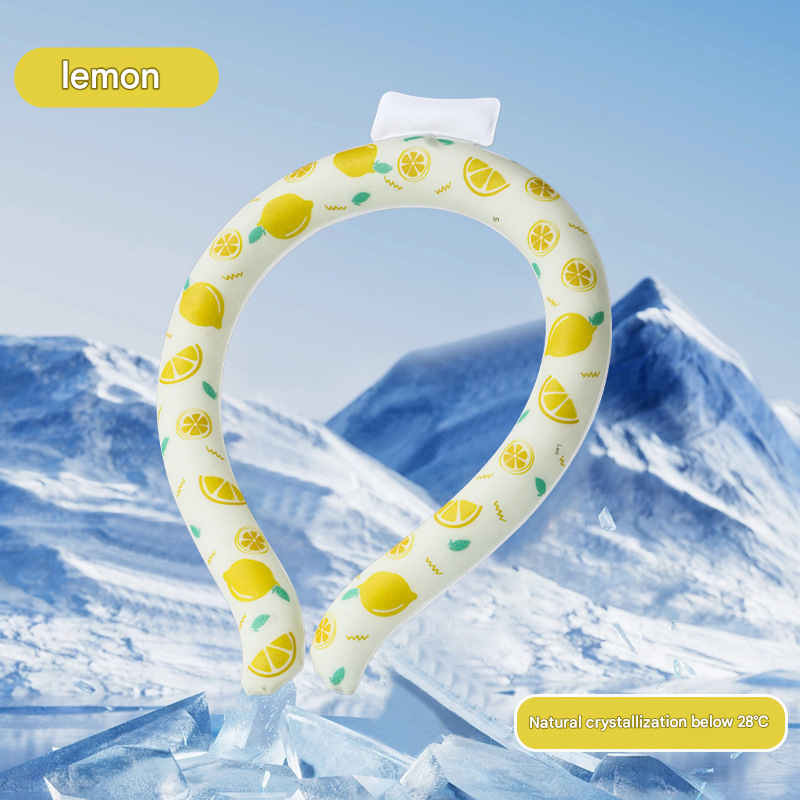 Lemon Instant Cool PCM Neck Ring - 28°C Phase Change Material for Sweat-Free Relief - Ultra-Light 135g Comfort for Sports, Office, and Summer Travel - Image 1