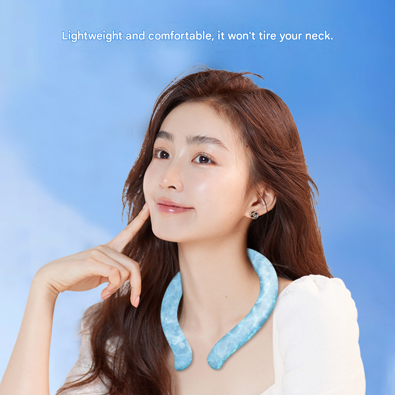Small Orange Flowers Instant Cool PCM Neck Ring - 28°C Phase Change Material for Sweat-Free Relief - Ultra-Light 135g Comfort for Sports, Office, and Summer Travel - Image 3