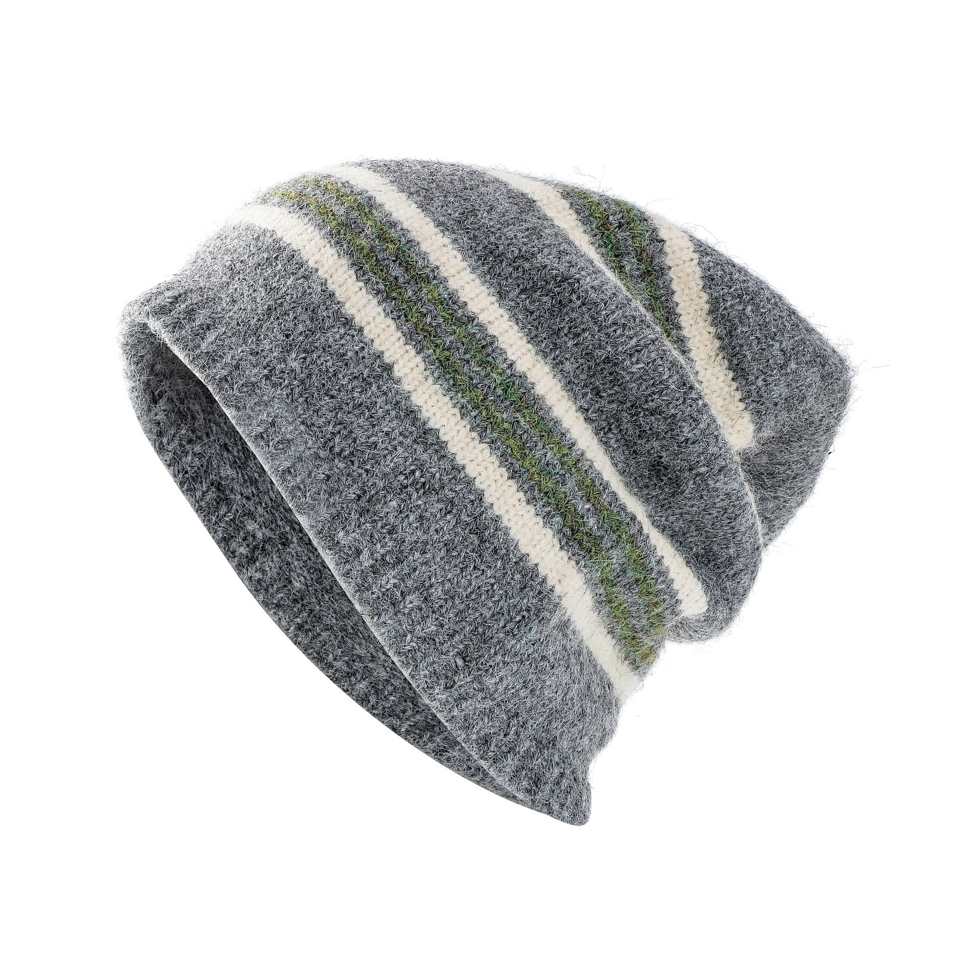 Striped Wool-Blend Beanie & Plaid Fringed Scarf Set — Soft Knit Hat (36 x 26 cm) and Oversized Shawl (200 x 65 cm); A Must-Have for Christmas and Cold Weather - Image 6