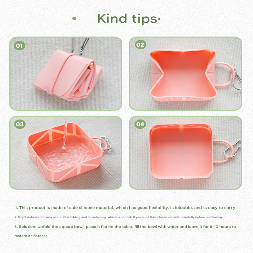 2-Pack Green Portable Silicone Pet Travel Bowl - Foldable Outdoor Water & Food Dish for Dogs & Cats - Eco-Friendly, Lightweight & Durable with Aluminum Carabiner for Walking, Hiking & Camping - Image 7