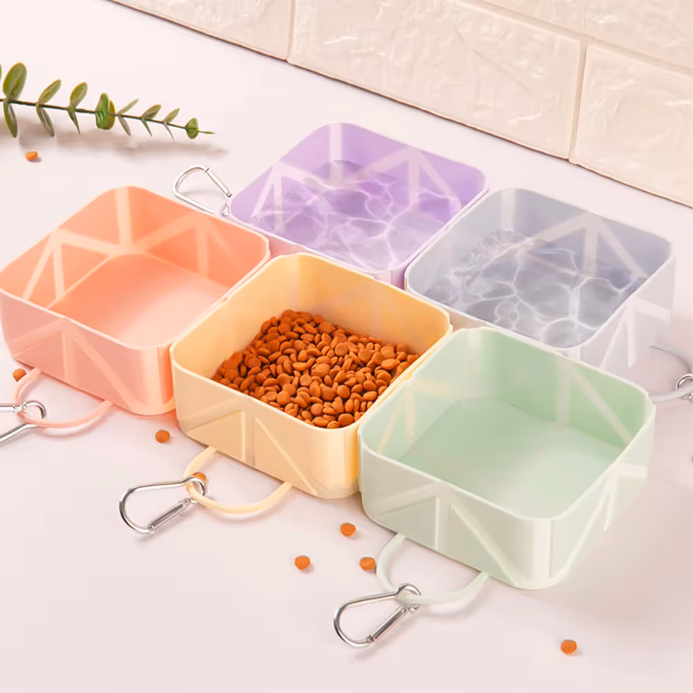 2-Pack Purple Portable Silicone Pet Travel Bowl - Foldable Outdoor Water & Food Dish for Dogs & Cats - Eco-Friendly, Lightweight & Durable with Aluminum Carabiner for Walking, Hiking & Camping - Image 4