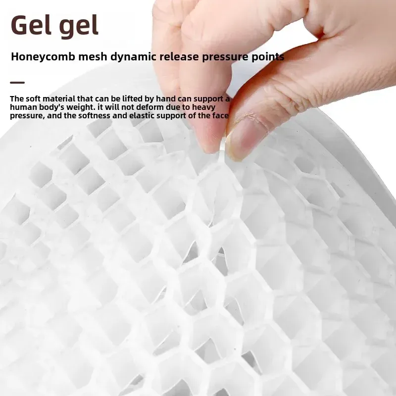 Gray Universal Honeycomb Gel Seat Cushion - Breathable Cooling Pad for Car & Office - Ergonomic Pressure Relief & Non-Slip Design for Long Sitting - Image 4