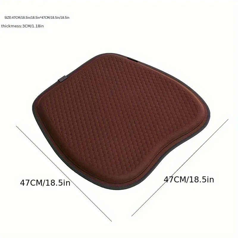 Gray Universal Honeycomb Gel Seat Cushion - Breathable Cooling Pad for Car & Office - Ergonomic Pressure Relief & Non-Slip Design for Long Sitting - Image 7