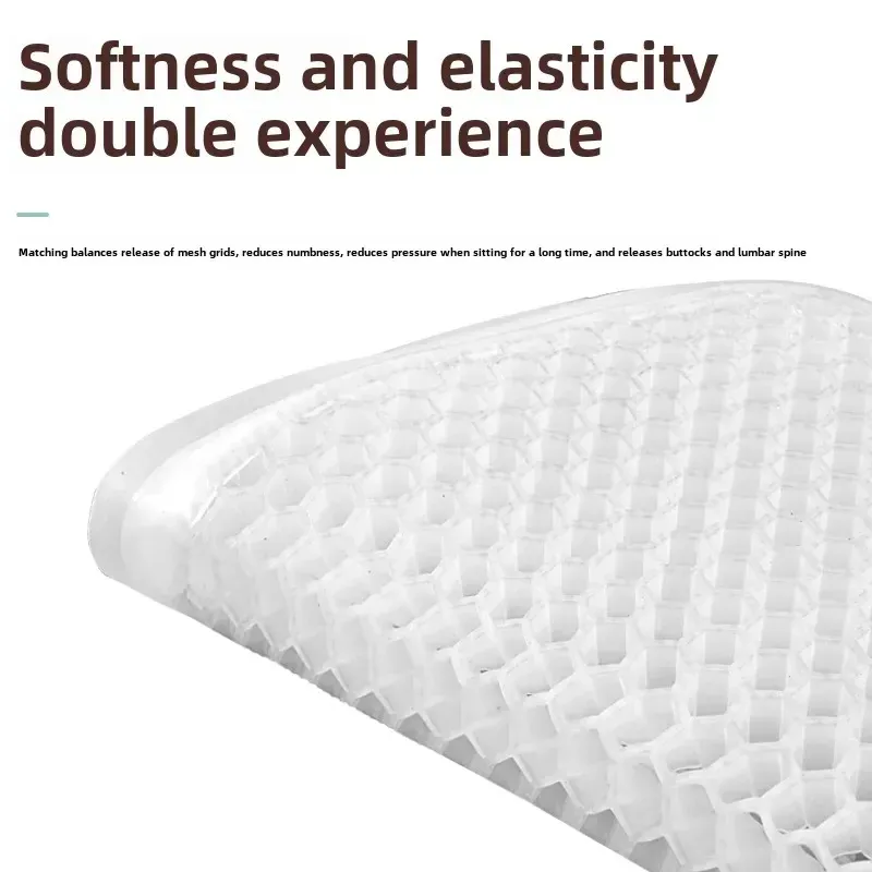 Blue Universal Honeycomb Gel Seat Cushion - Breathable Cooling Pad for Car & Office - Ergonomic Pressure Relief & Non-Slip Design for Long Sitting - Image 3