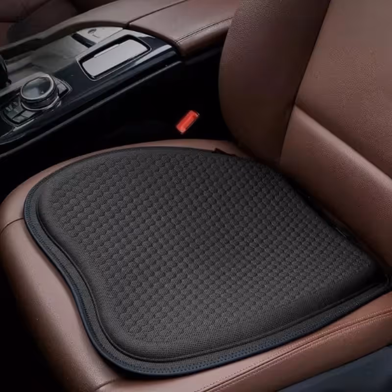 Black Universal Honeycomb Gel Seat Cushion - Breathable Cooling Pad for Car & Office - Ergonomic Pressure Relief & Non-Slip Design for Long Sitting - Image 1