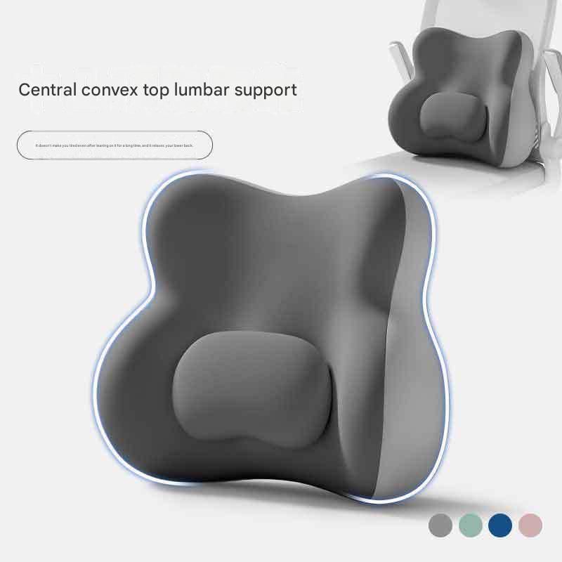 Two-tone Gray Ergonomic Memory Foam Lumbar Support Cushion for Office Chair, Adjustable Lower Back Pillow with Dual Side Support, Orthopedic Back Rest for Desk Chair, Car Seat and Home Office - Image 7