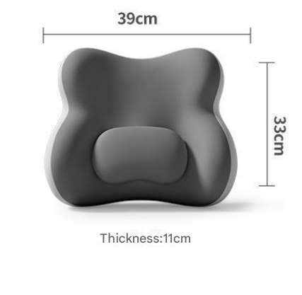 Two-tone Gray Ergonomic Memory Foam Lumbar Support Cushion for Office Chair, Adjustable Lower Back Pillow with Dual Side Support, Orthopedic Back Rest for Desk Chair, Car Seat and Home Office - Image 8