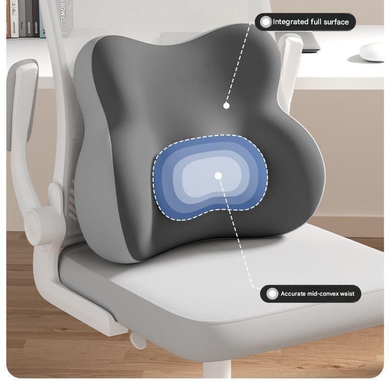 Gray-Green Ergonomic Memory Foam Lumbar Support Cushion for Office Chair, Adjustable Lower Back Pillow with Dual Side Support, Orthopedic Back Rest for Desk Chair, Car Seat and Home Office - Image 3