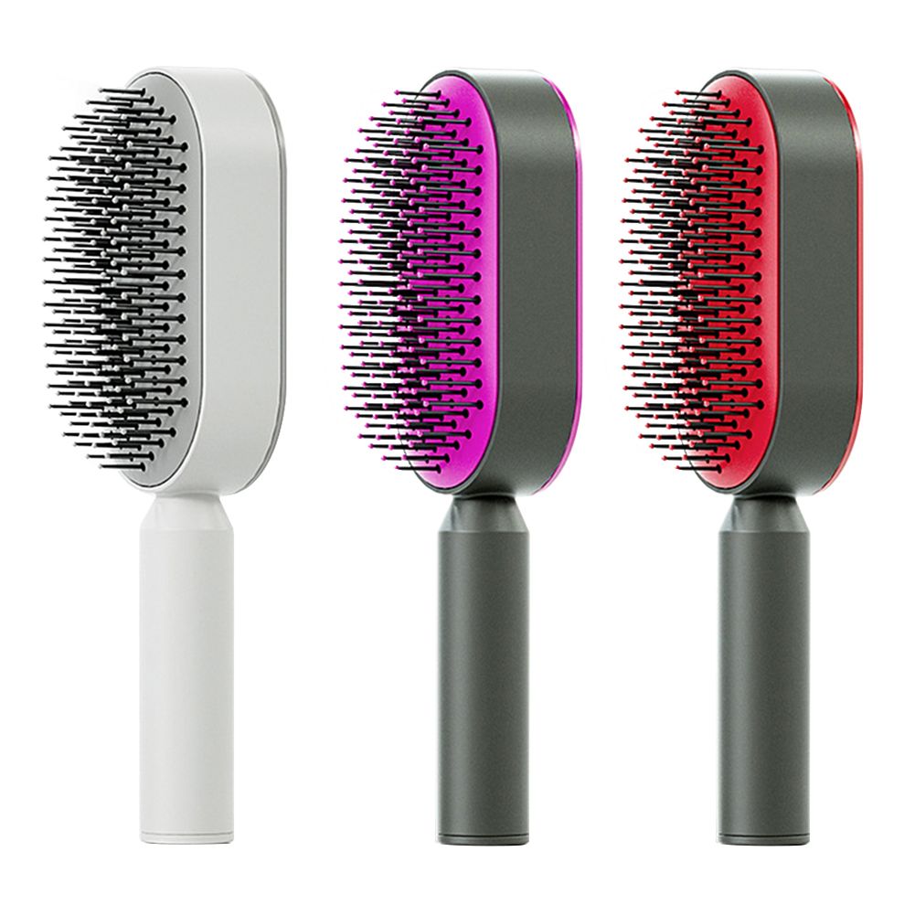 Self Cleaning Hair Brush for Women - One-Key Cleaning, Airbag Scalp Massage, Anti-Static Comb for Home & Travel Use - Image 4