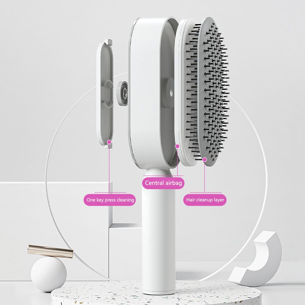 Self Cleaning Hair Brush for Women - One-Key Cleaning, Airbag Scalp Massage, Anti-Static Comb for Home & Travel Use - Image 6