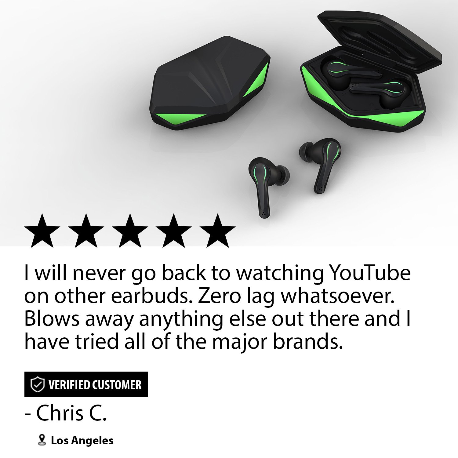 Matte Black Nuraboost Edge Ultra Low Latency Bluetooth 5.0 Gaming True Wireless Earbuds - Free AU/NZ Shipping - Image 3