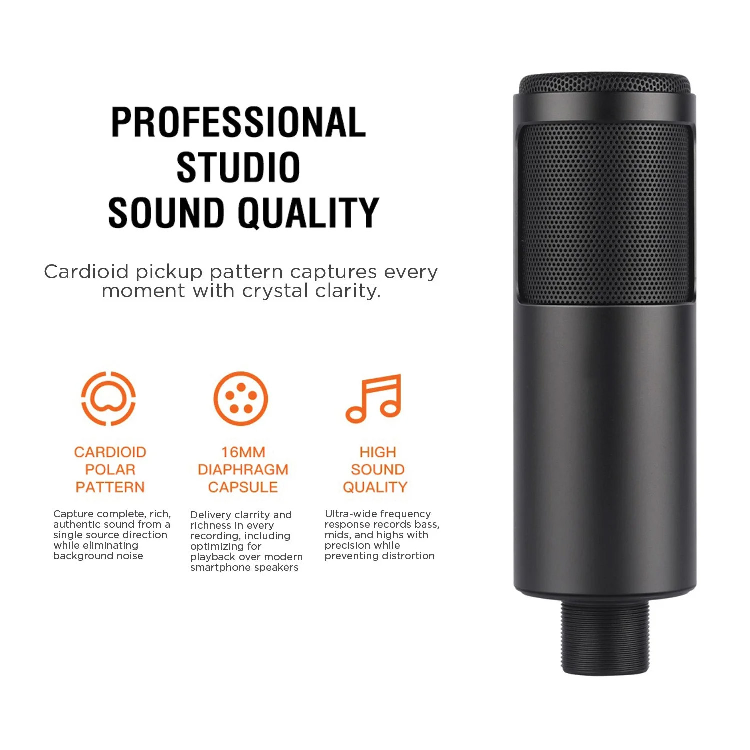 Sonictrek Studio Streaming Podcaster USB Microphone With Desk Tripod - Image 2