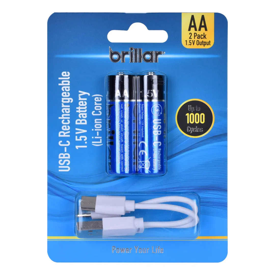 2 PCS AA USB Rechargeable LI-ION Battery - Image 1