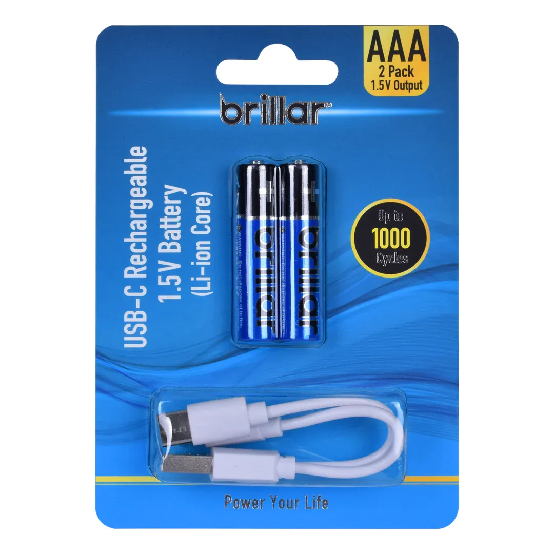 2 PCS AAA USB Rechargeable LI-ION Battery - Image 1