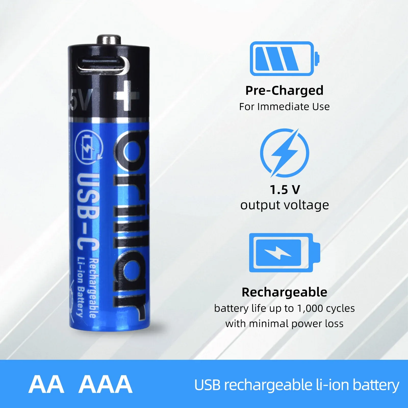 2 PCS AAA USB Rechargeable LI-ION Battery - Image 5