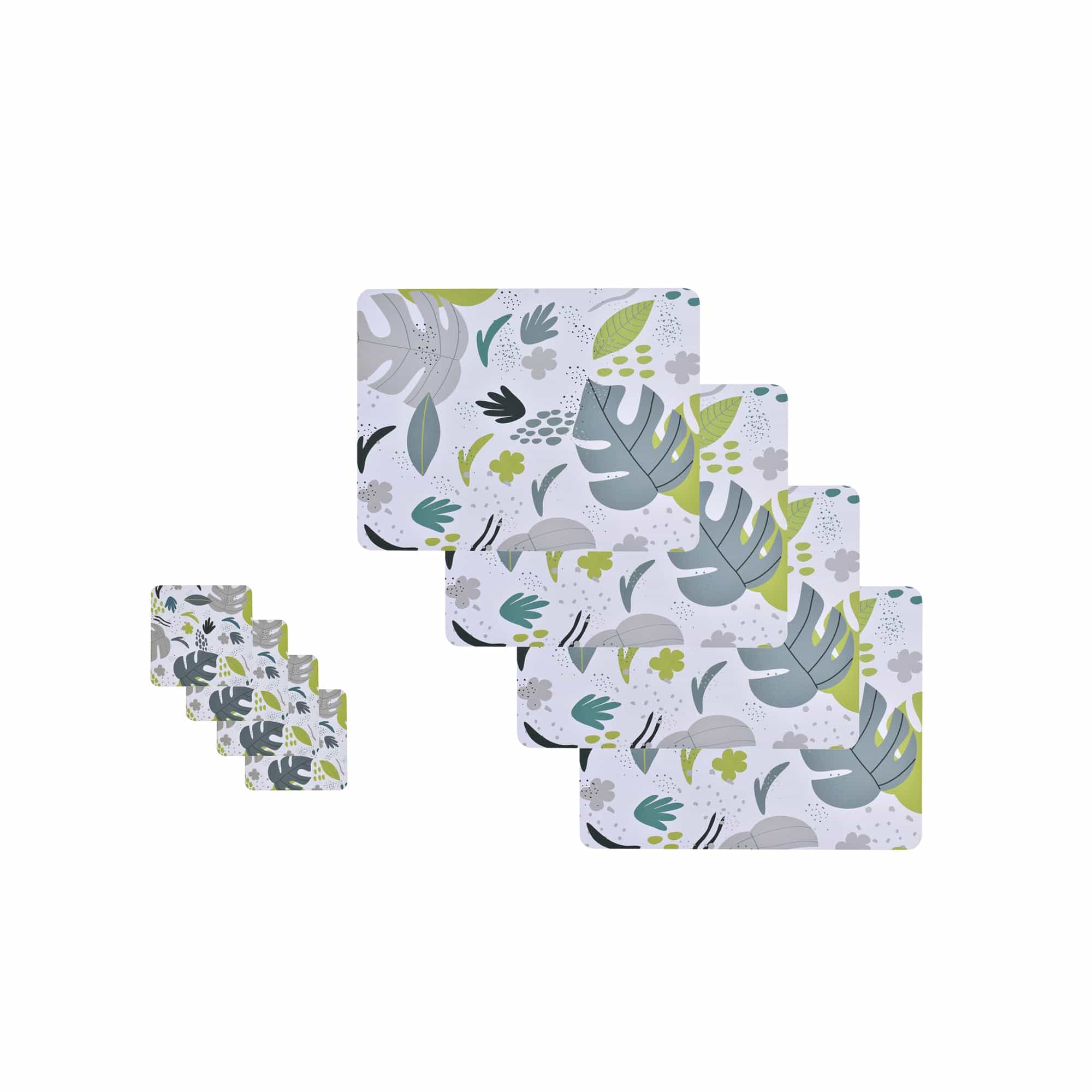 8 Pcs Clevinger  MDF Placemats and Coasters Monstera - Image 1
