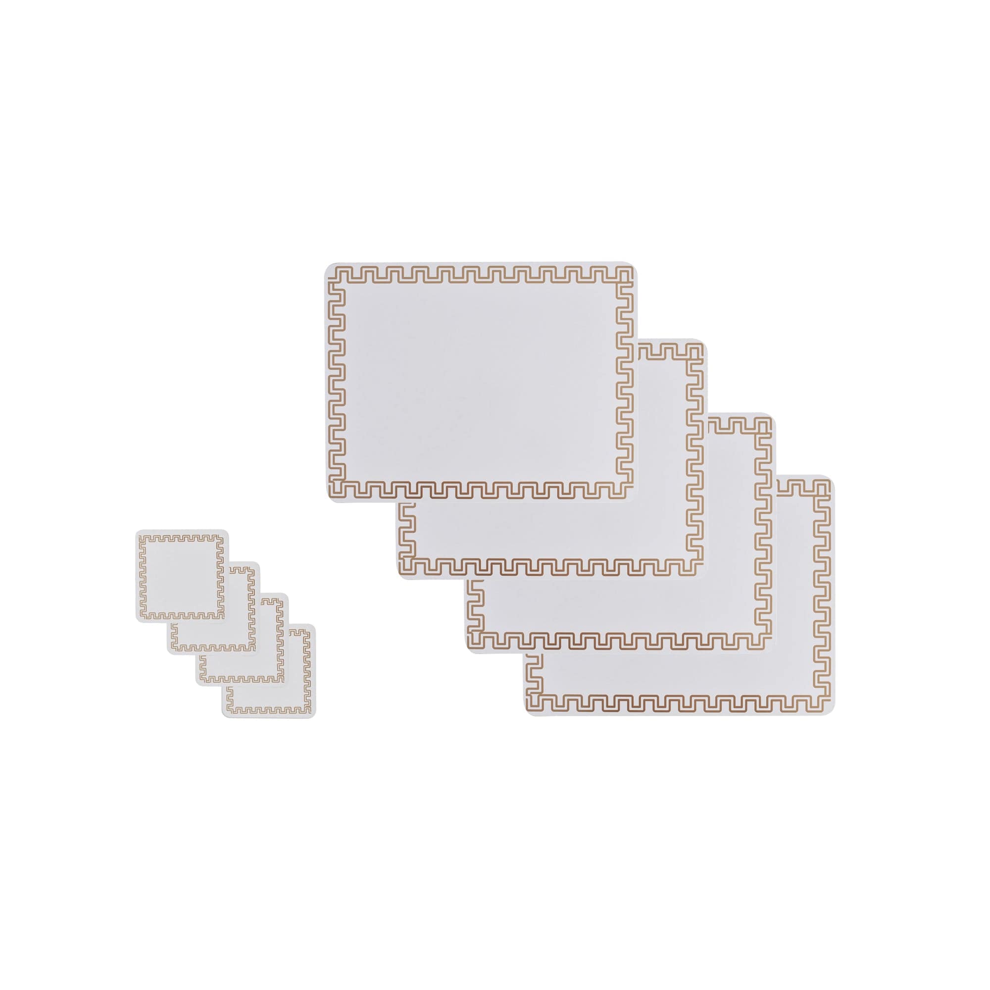 8 Pcs Clevinger  MDF Placemats and Coasters Gold Border - Image 1