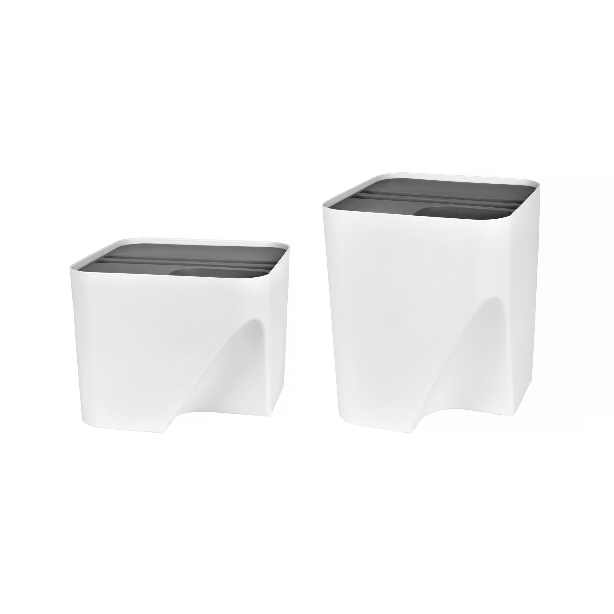 2 Pcs 12L+18L Stackable Plastic Kitchen Trash Bin Household Classification Storage Box - Image 1