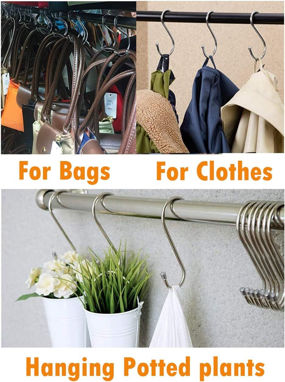 18 Pcs Multipurpose Durable Utility S Hooks for Hanging - Image 3