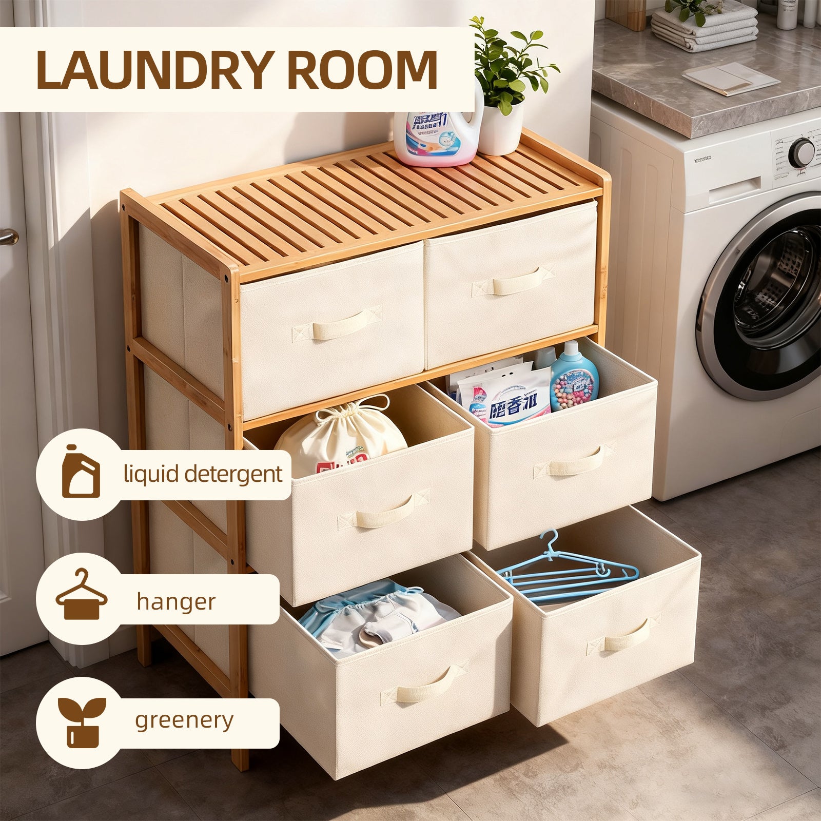 6 Drawer Bamboo Storage Chest - Image 1