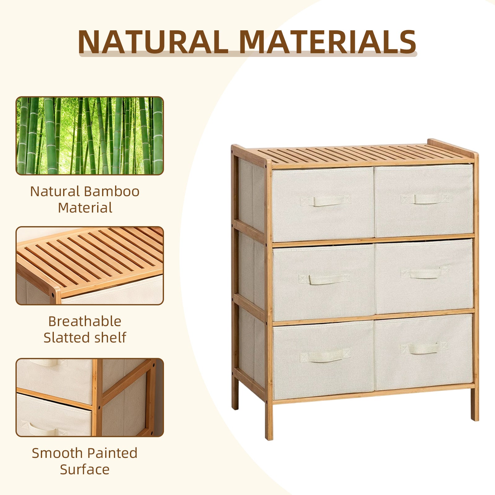 6 Drawer Bamboo Storage Chest - Image 3