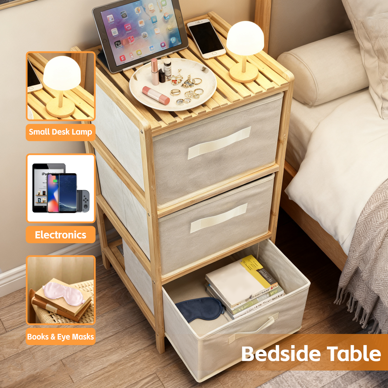 3 Drawer Bammboo Storage Chest - Image 1