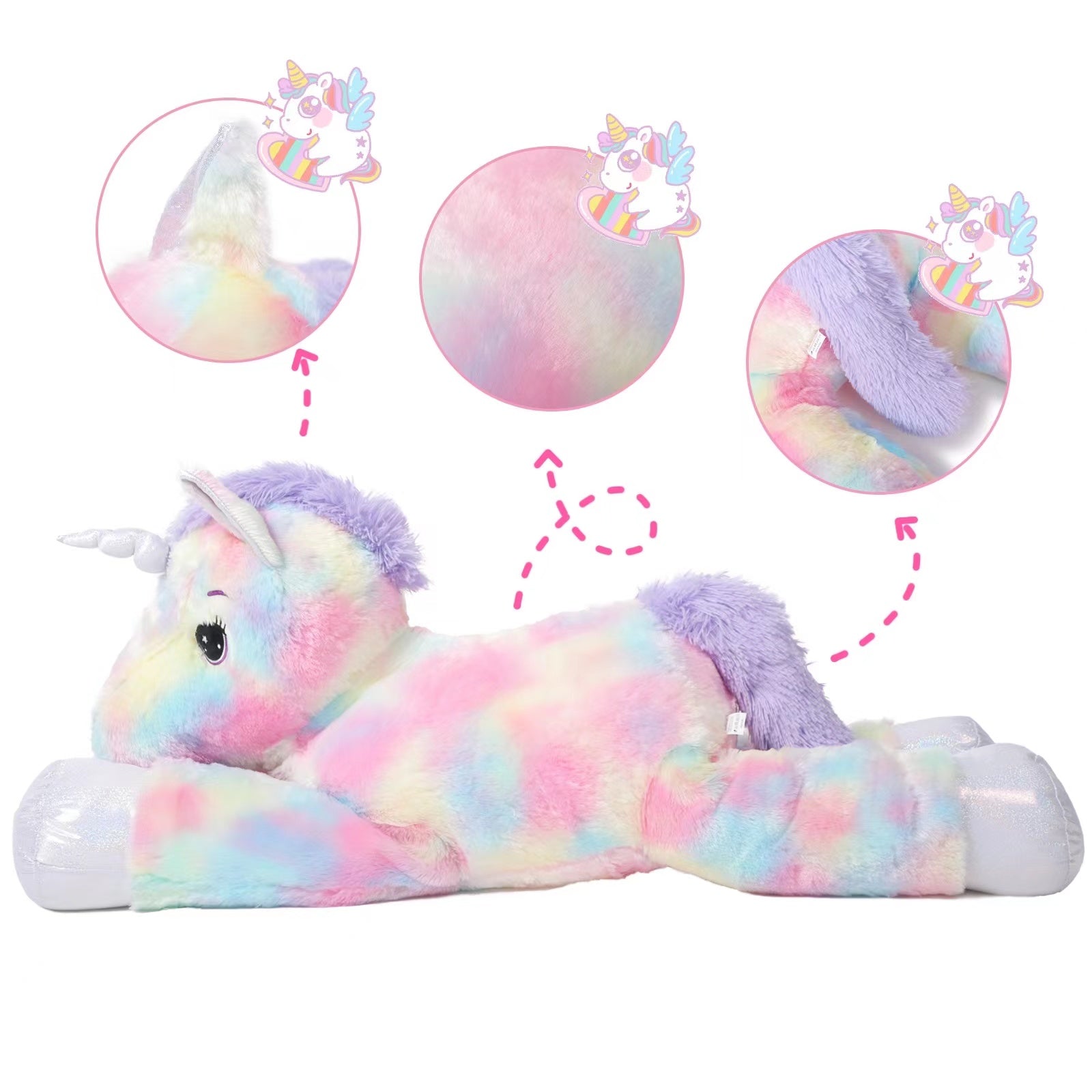 JUMBO PLUSH LYING UNICORN - 105cm - Image 3