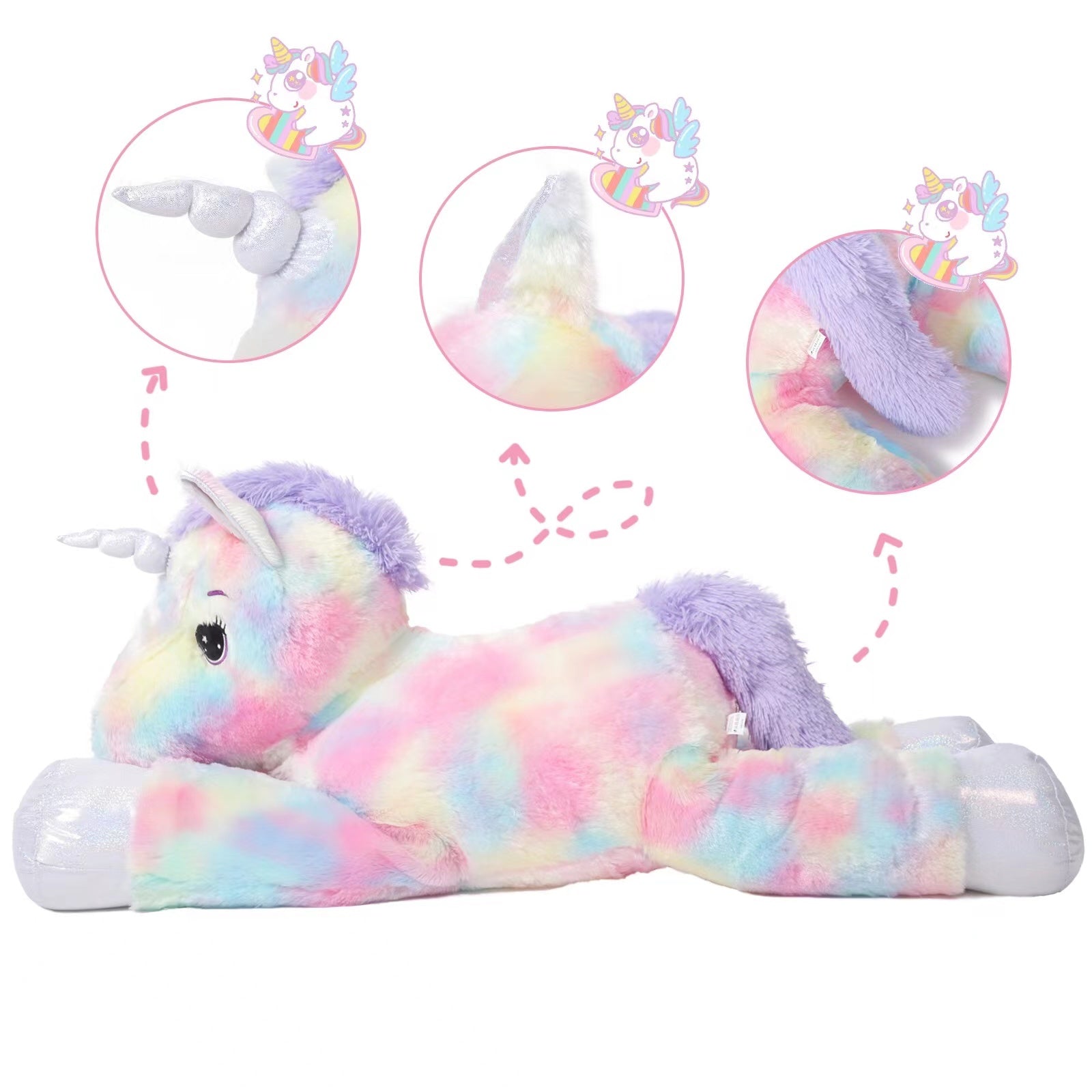 JUMBO PLUSH LYING UNICORN - 105cm - Image 4