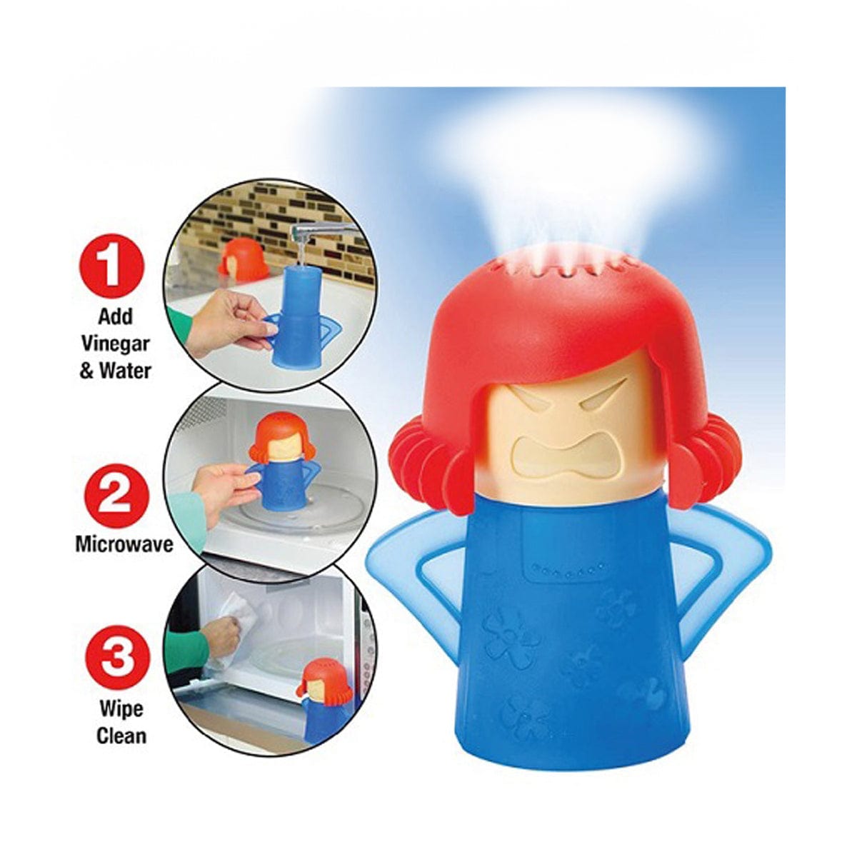 3 Pcs MAD MAMA Microwave Cleaner – BPA-Free Steam Cleaning (Assorted Colors) - Image 2