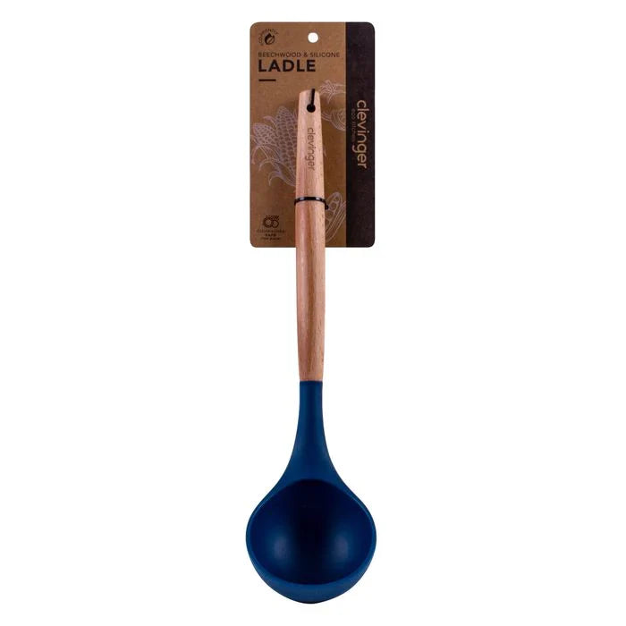 Beechwood & silicone ladle navy - Image 1
