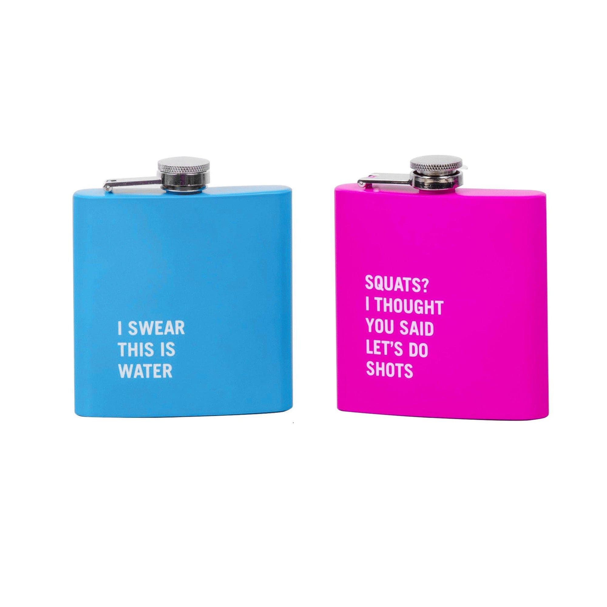 2 Pcs Stainless Steel Hip Flask (175 ml Each) – Funny Quotes, 4 Super‑Bright Colours - Image 1
