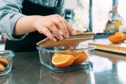 6 Pcs Large Bamboo Food Containers – Clear Glass with Bamboo Lids - Image 4